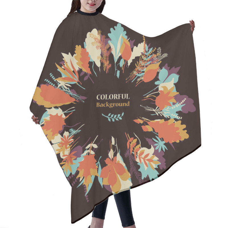 Personality  Autumnal Round Frame. Wreath Of Autumn Leaves. Hair Cutting Cape