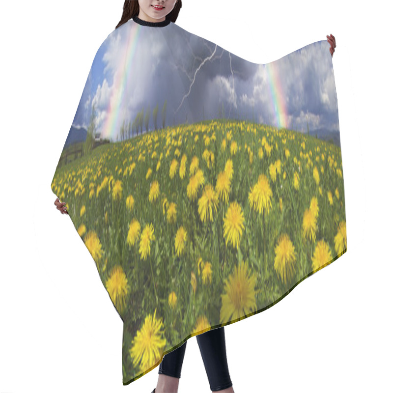 Personality  Summer Flowers Dandelions After Rain Hair Cutting Cape