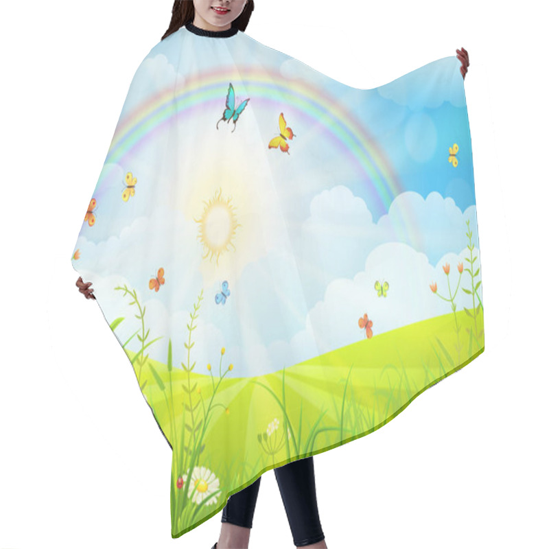 Personality  Summer Or Spring Landscape Hair Cutting Cape