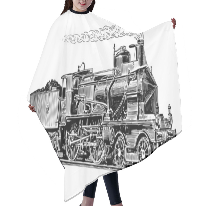 Personality  Old Steam Locomotive Hair Cutting Cape