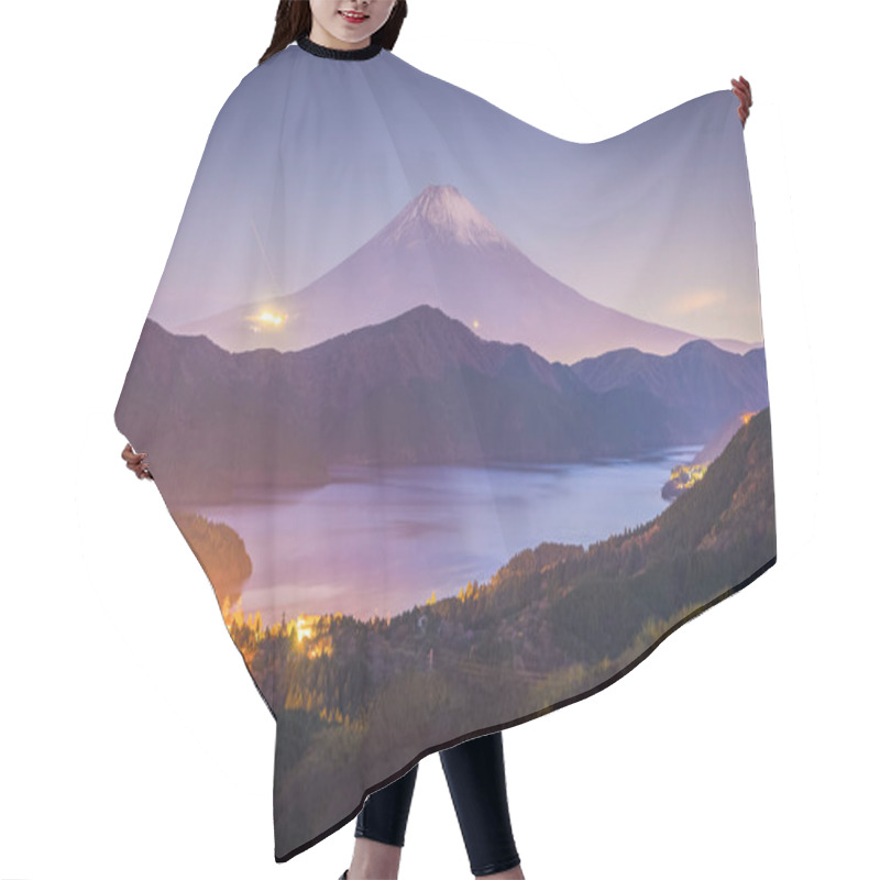 Personality  Mount Fuji And Lake Ashi In Autumn On Sunrise Background  Hair Cutting Cape