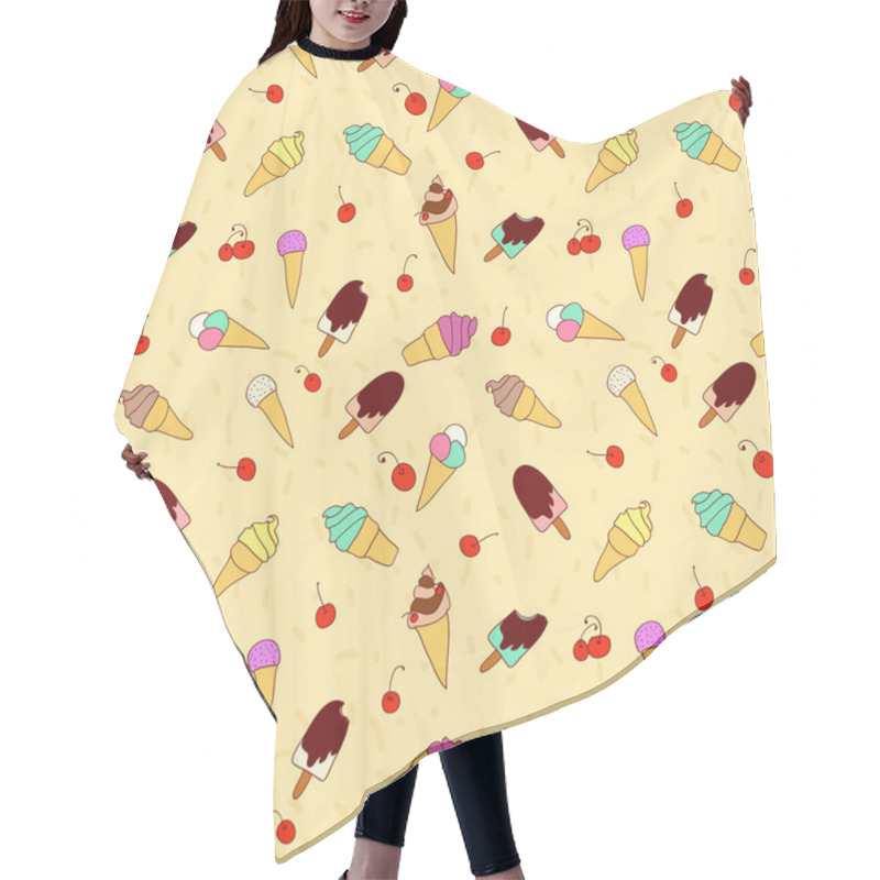 Personality  The Pattern Of Ice Cream And Cherry Hair Cutting Cape