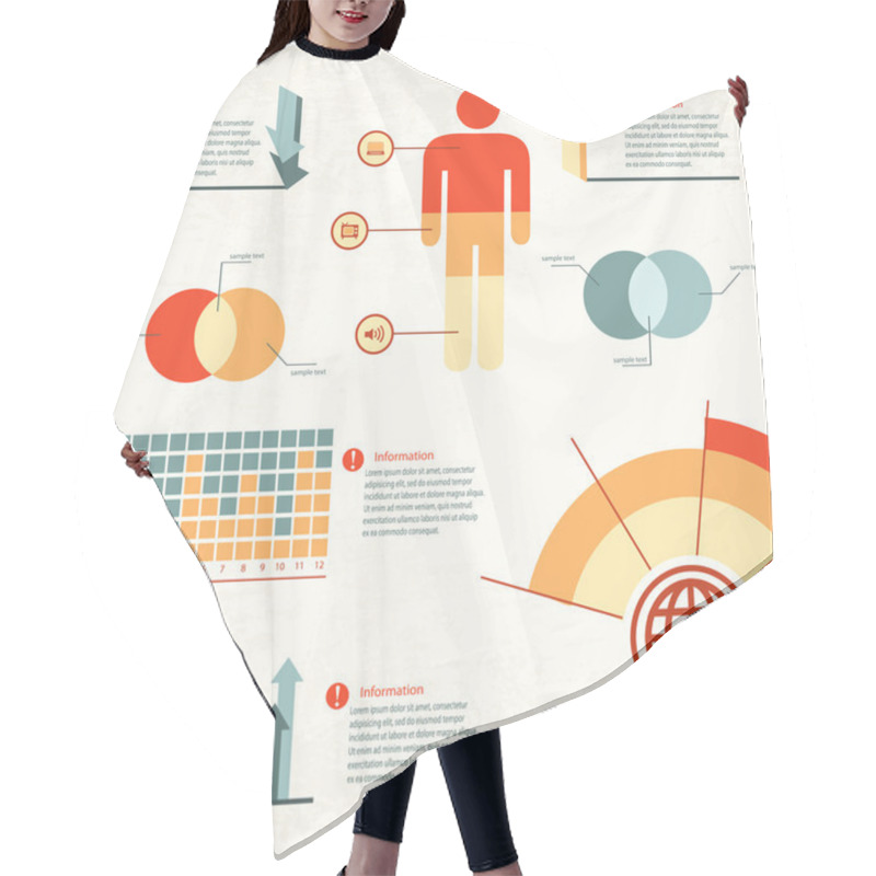 Personality  Business Infographic Elements Vector Illustration Hair Cutting Cape