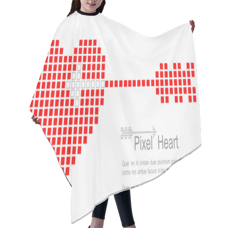 Personality  Pixel Heart With Cupid Arrow. Vector Hair Cutting Cape