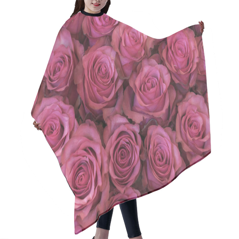 Personality  Background Of Pink And Peach Roses. Hair Cutting Cape