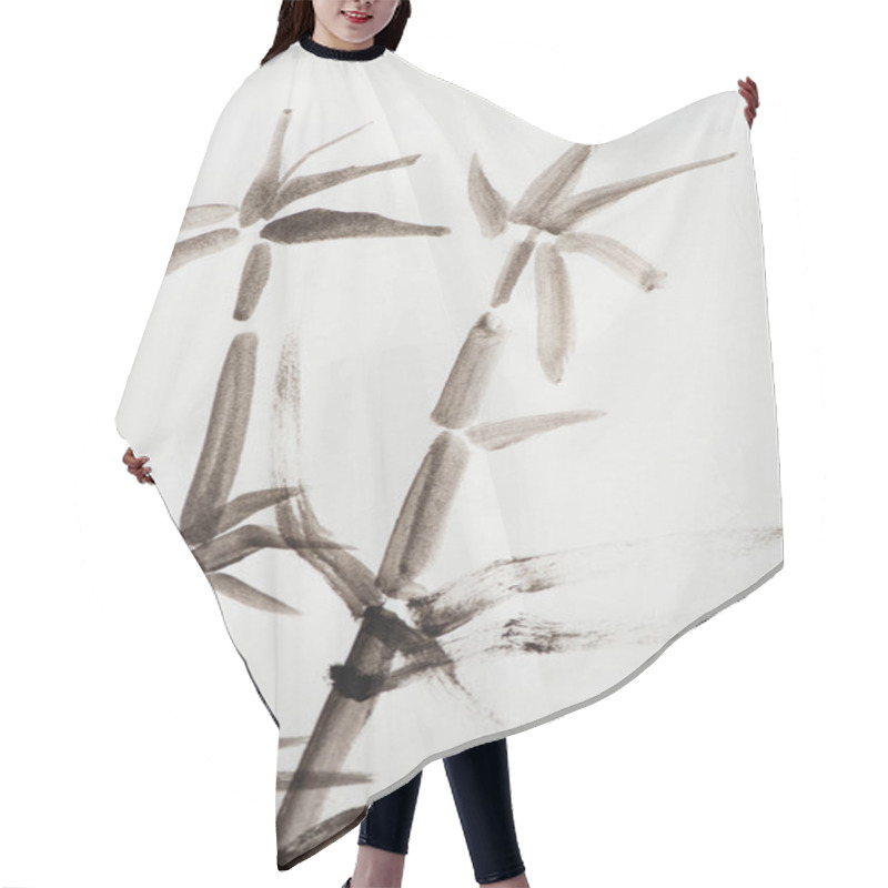 Personality  Japanese Painting With Bamboo On White Background Hair Cutting Cape