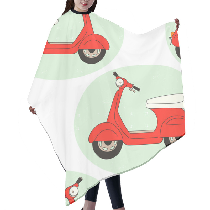 Personality  Scooter Pattern Hair Cutting Cape