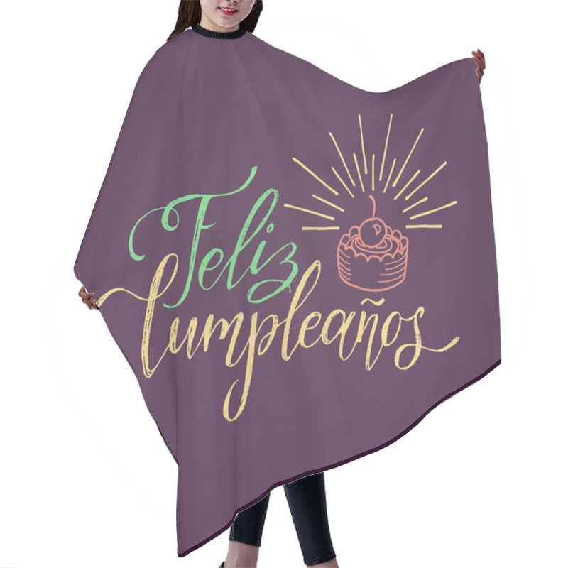 Personality  Feliz Cumpleanos Lettering Design Hair Cutting Cape