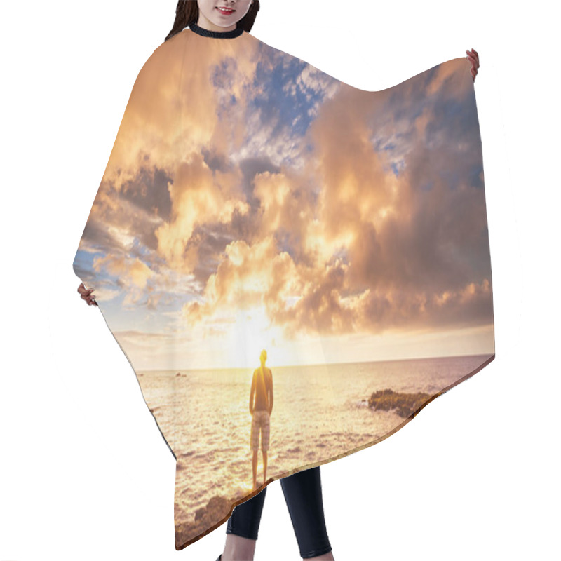 Personality  Beautiful Scene In Hawaiian Sunset Hair Cutting Cape