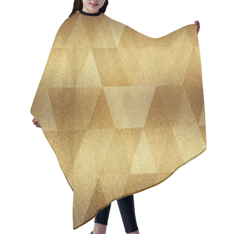 Personality  Grainy Background With Abstract Yellow And Gold Triangle Shapes. Hair Cutting Cape