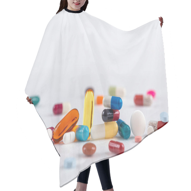 Personality  Medical Supplements On A White Background. Hair Cutting Cape