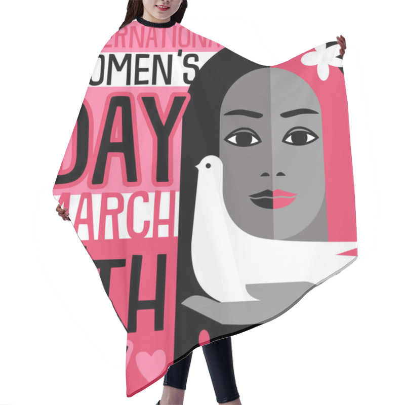 Personality  International Women's Day Retro Vector Design For Banners, Cards, Posters Hair Cutting Cape