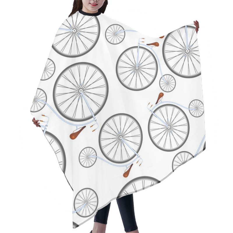 Personality  Old Bicycles Pattern Hair Cutting Cape