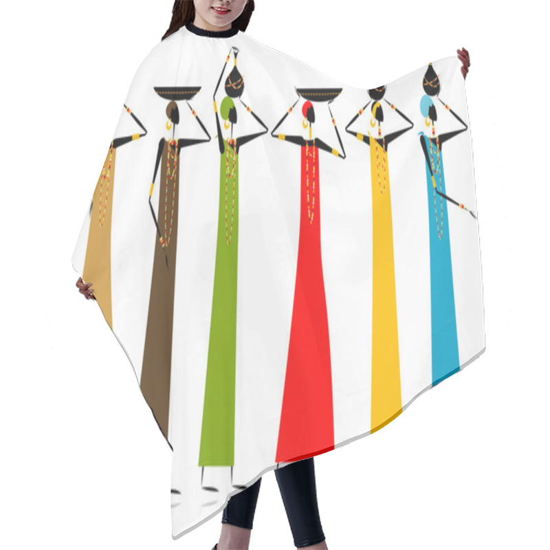 Personality  Ethnic Women With Jugs Hair Cutting Cape