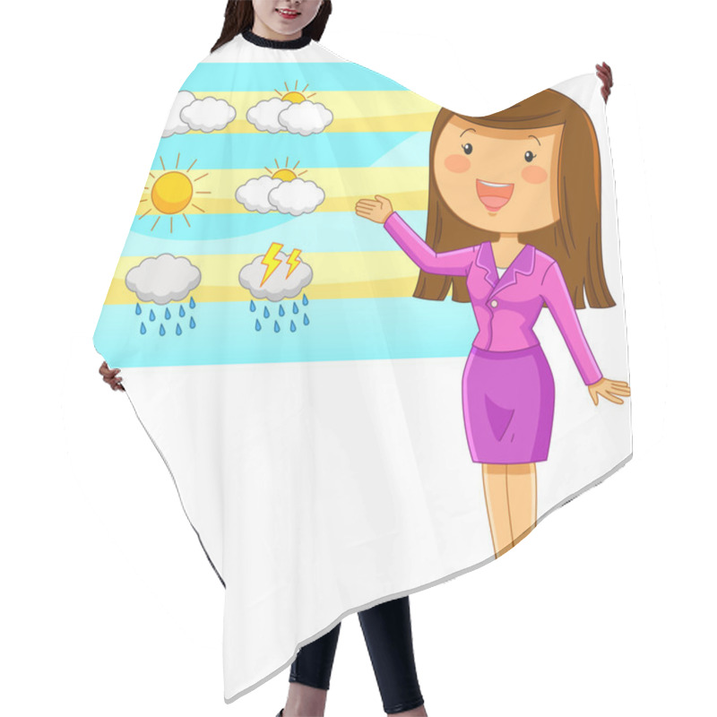 Personality  Weather Rerporter Hair Cutting Cape