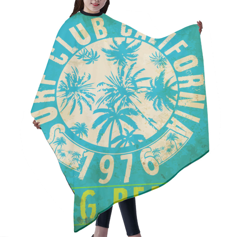 Personality  Surf Club Tropical Graphic With Typography Design Hair Cutting Cape