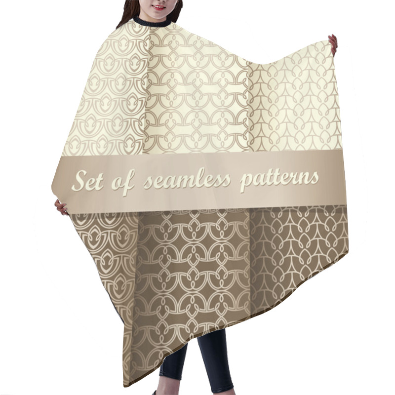 Personality  Set Of Seamless Patterns 1 Hair Cutting Cape