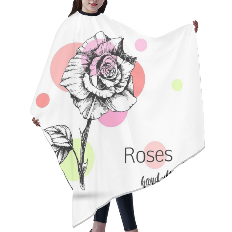 Personality  Monochrome Rose Flower Hair Cutting Cape