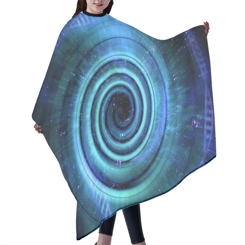 Personality  Universe Black Hole 3D Illustration Hair Cutting Cape