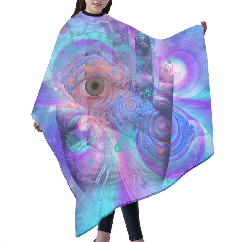 Personality  Vibrant Hand Eye Design Hair Cutting Cape