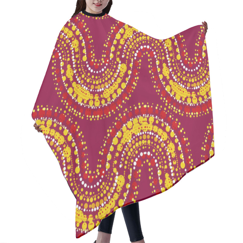 Personality  Concept Dot Seamless Pattern On Tribal Style. Repeatable Motif In Modern India Style For Surface Design Hair Cutting Cape