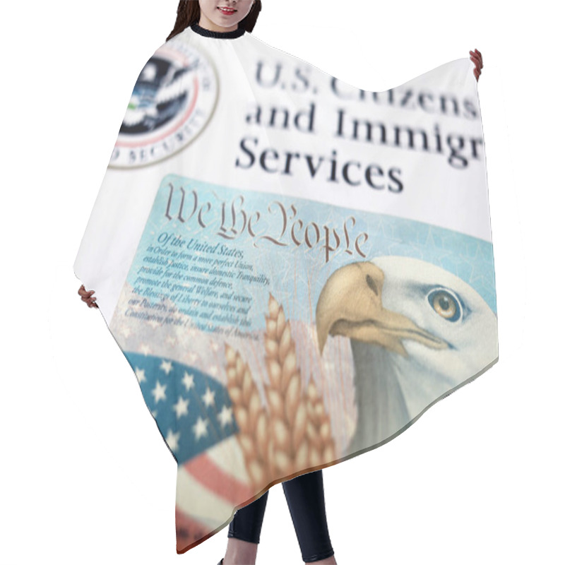 Personality  We The People Passport With United States Of America Flag Hair Cutting Cape