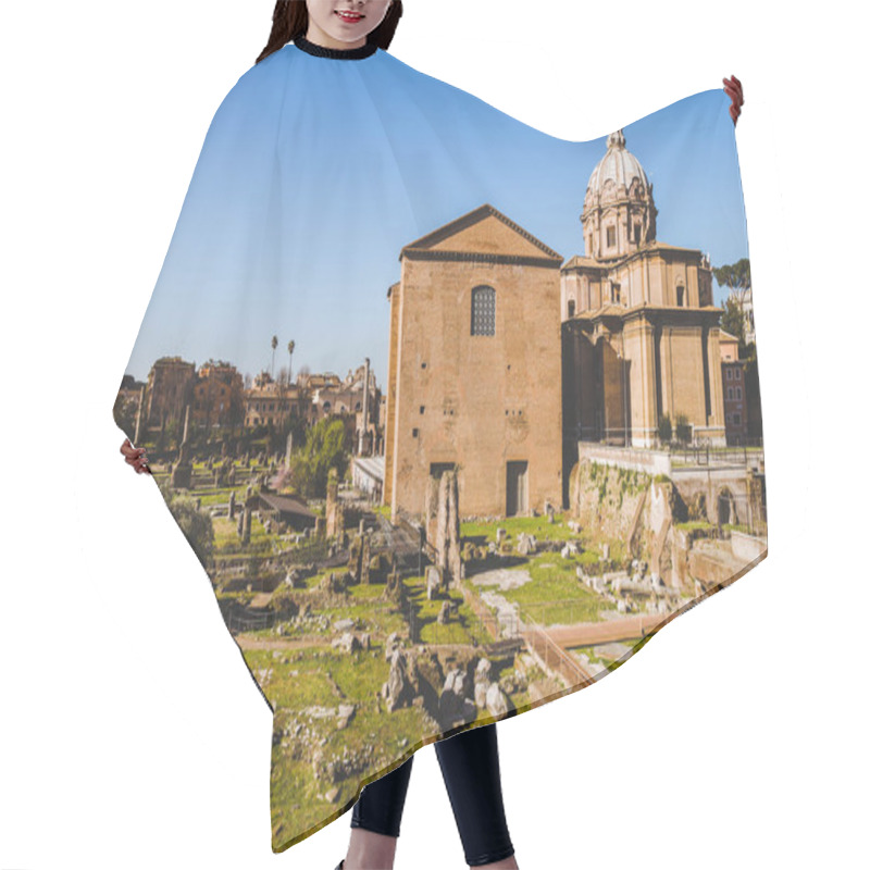 Personality  Old Saint Luca Martina Church At Roman Forum Ruins In Rome, Italy Hair Cutting Cape