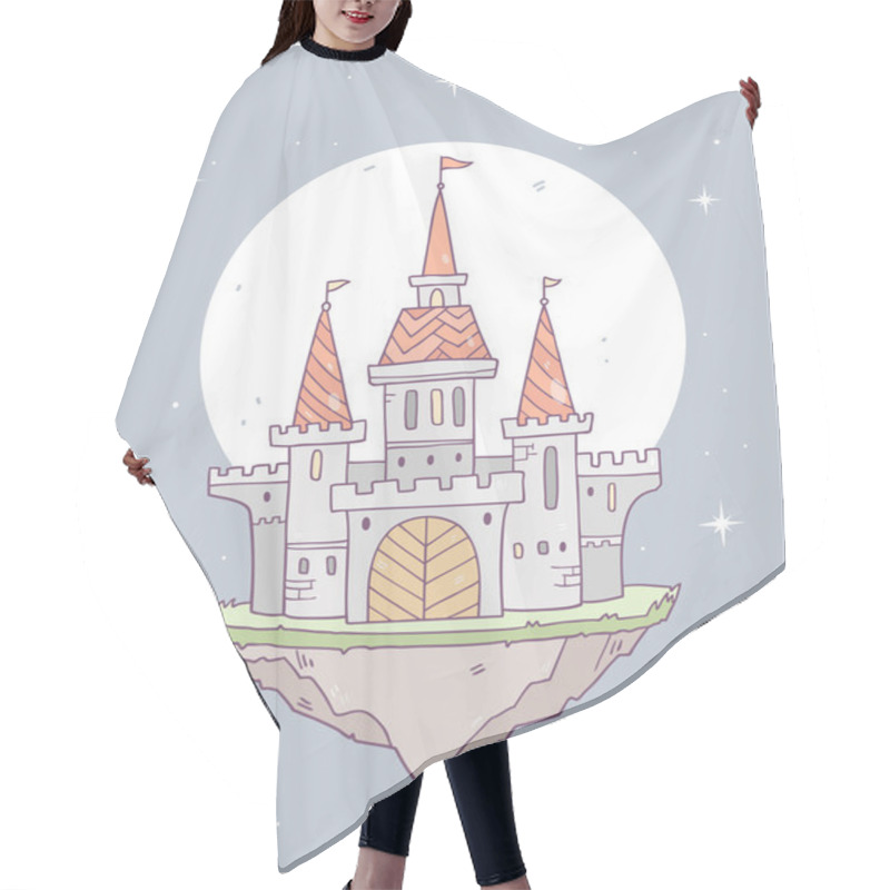 Personality  Cute Castle In Cartoon Style Hair Cutting Cape