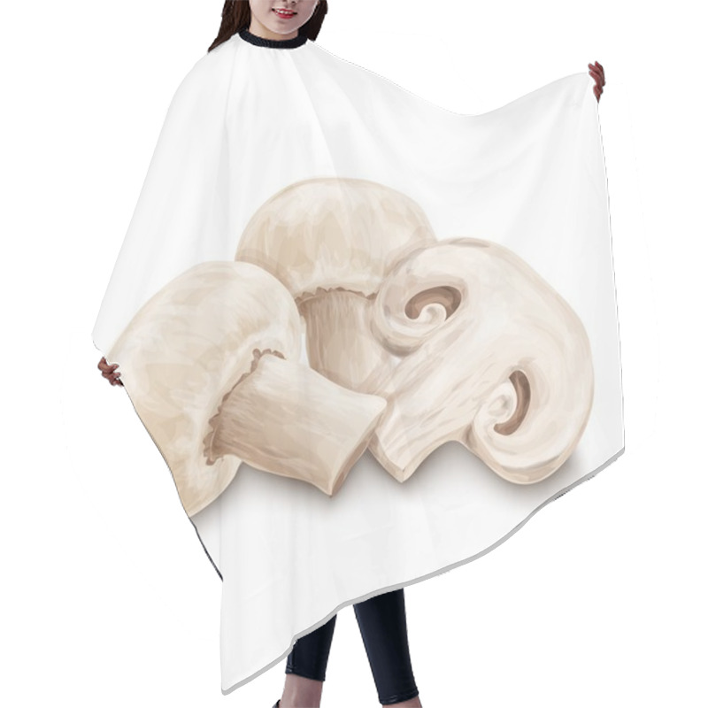 Personality  Champignon Mushrooms Isolated Hair Cutting Cape