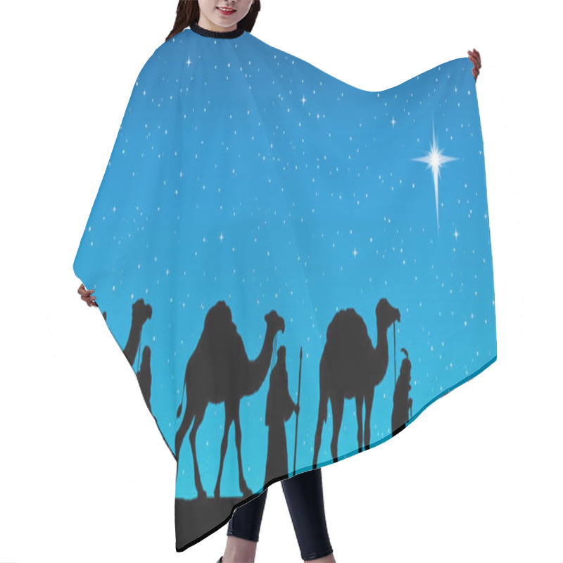 Personality  Three Wise Kings Following Star Of Bethlehem. Vector Illustratio Hair Cutting Cape