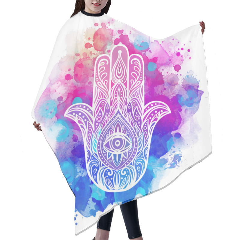 Personality  Ornate Hamsa Amulet Hair Cutting Cape