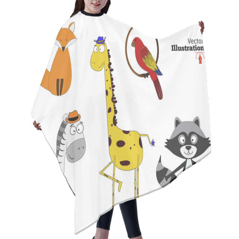 Personality  Cute Animals Set Hair Cutting Cape