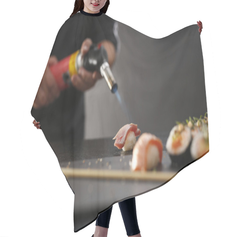 Personality  Nigiri Sushi With Tuna Fired Hair Cutting Cape