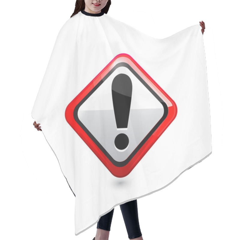 Personality  Attention Glossy Road Sign. Vector Hair Cutting Cape