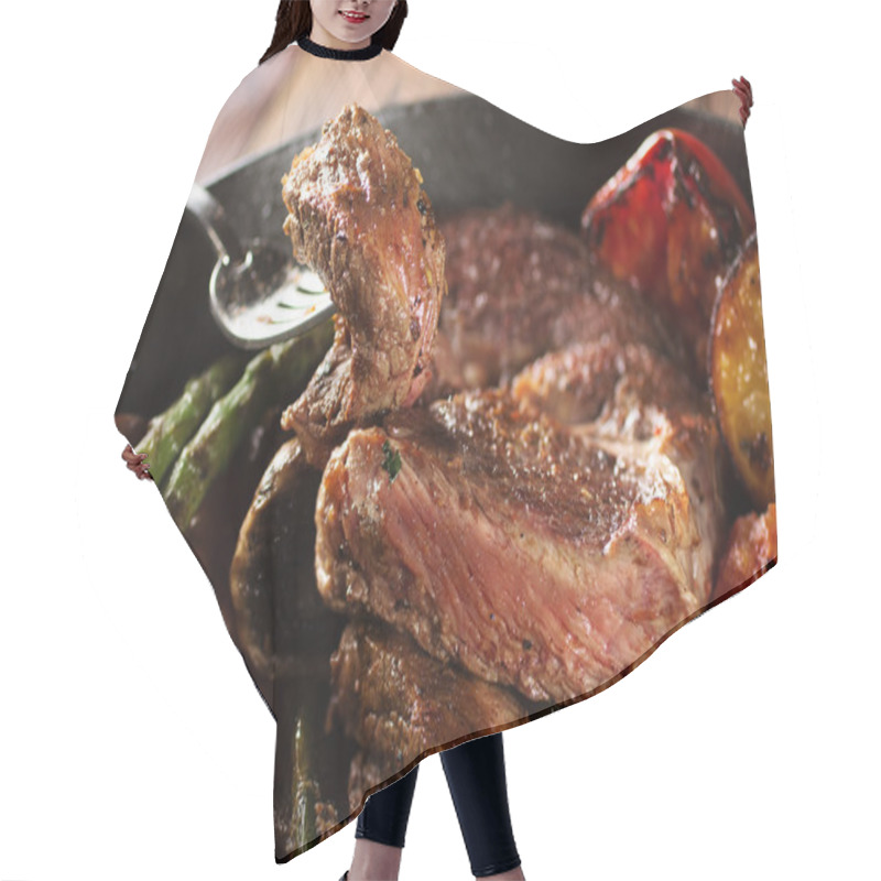 Personality  Piece Of Grilled Beef Steak Hair Cutting Cape