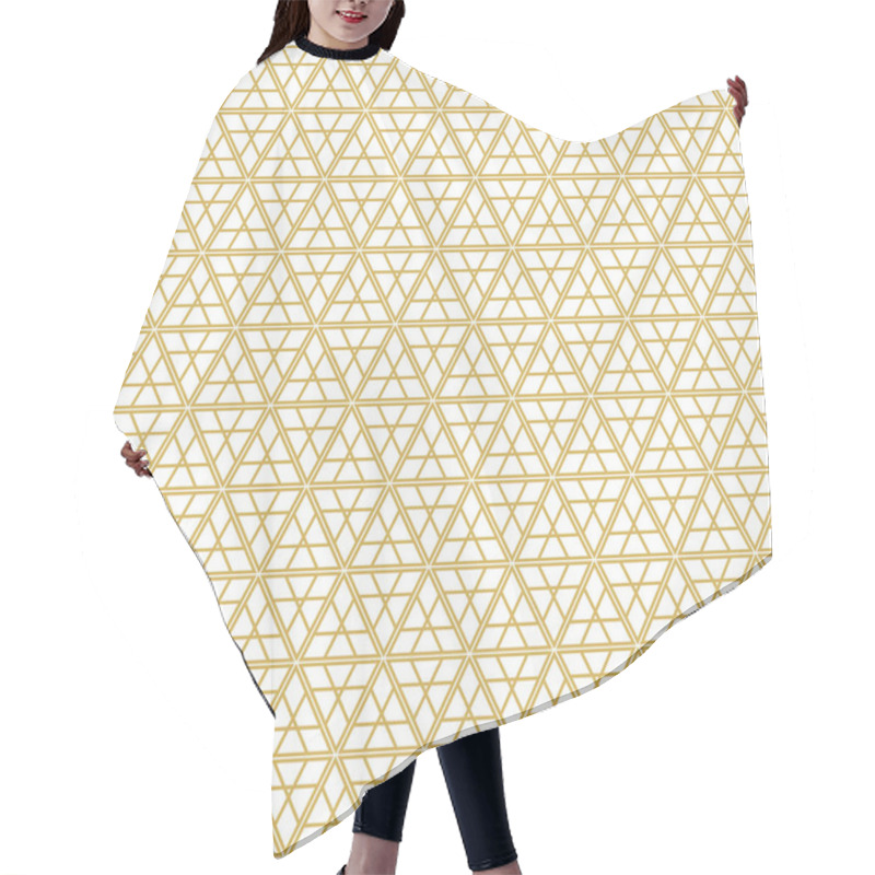 Personality  Abstract Background Like East Golden Mosaic With Triangles And Hexagones Hair Cutting Cape