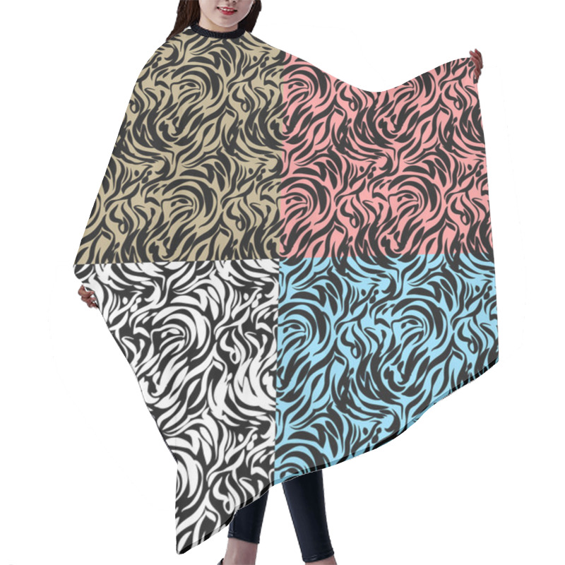 Personality  Abstract Zebra Skin Hair Cutting Cape