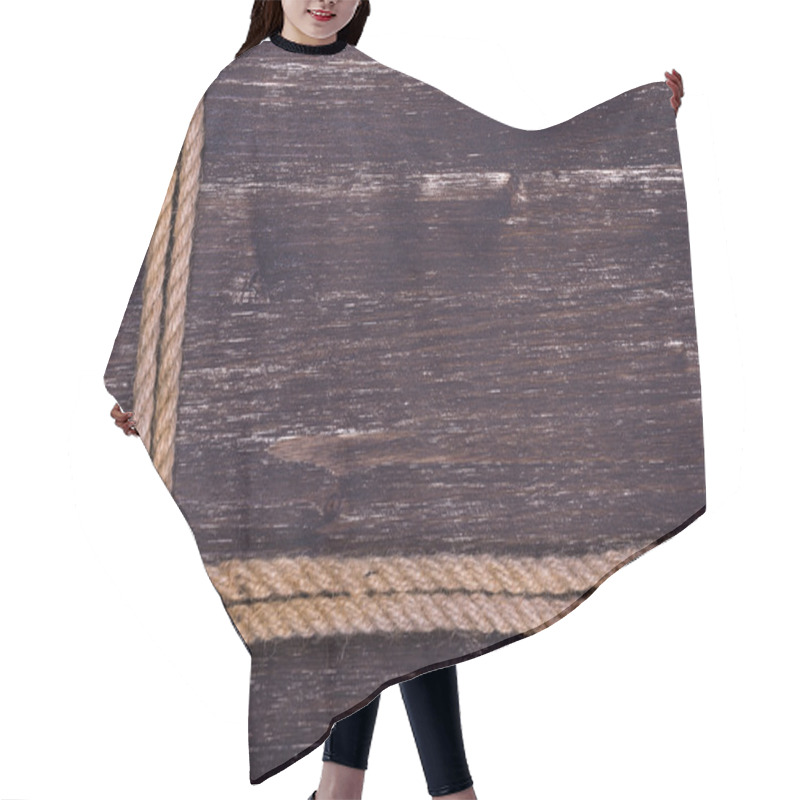 Personality  Image Of Old Texture Of Wooden Boards With Ship Rope Hair Cutting Cape