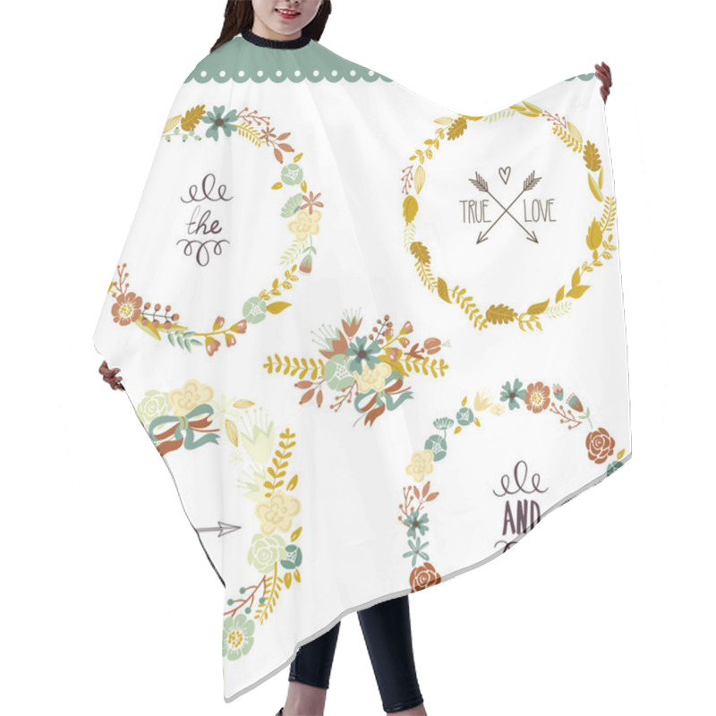 Personality  Autumn Floral Frame Collection Hair Cutting Cape