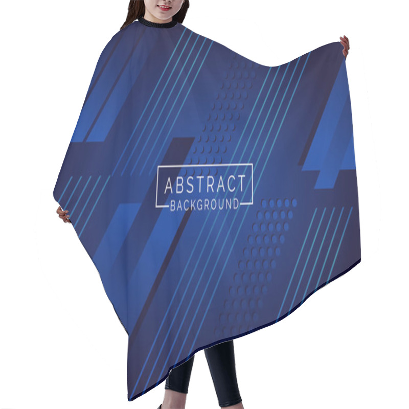 Personality  Abstract Blue Gradient Geometric Shape Background Hair Cutting Cape