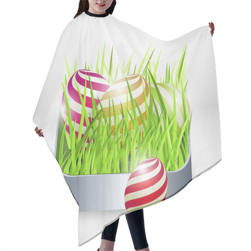 Personality  Vector Background For Happy Easter With Eggs. Hair Cutting Cape