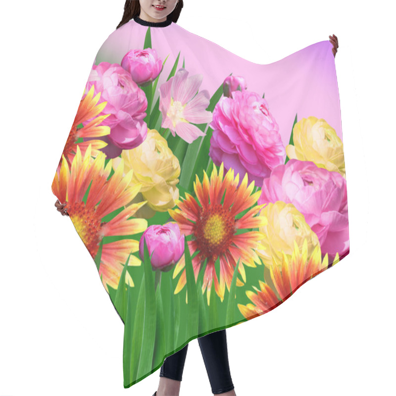 Personality  Beautiful Flowers Hair Cutting Cape