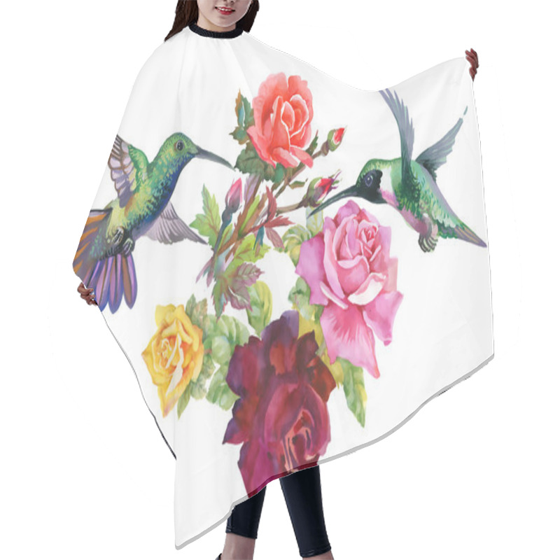 Personality  Exotic Birds With Flowers Hair Cutting Cape