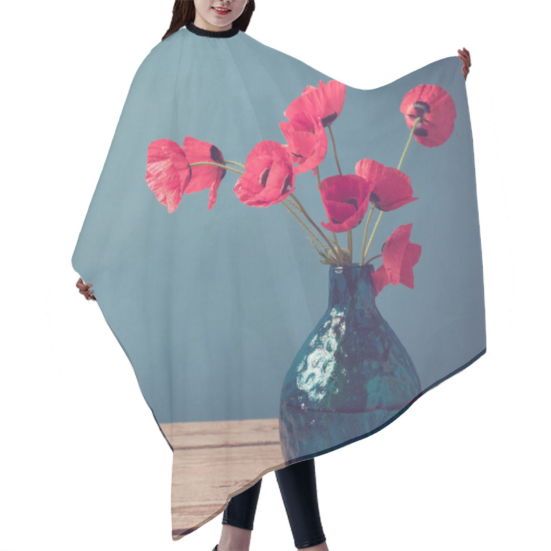 Personality  Poppy Flowers Bouquet Hair Cutting Cape