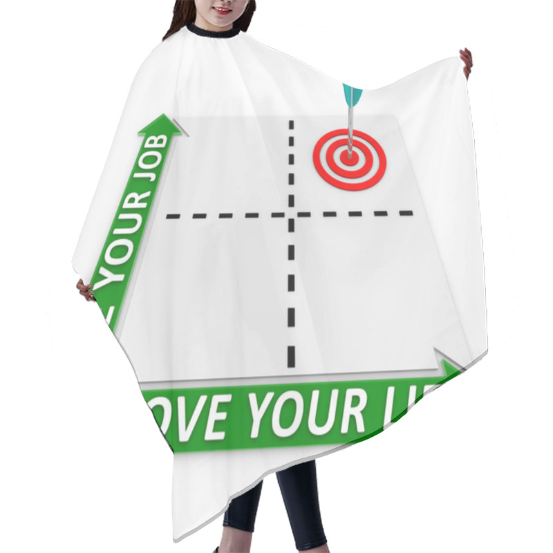 Personality  Career And Life Matrix - Arrow And Target Hair Cutting Cape