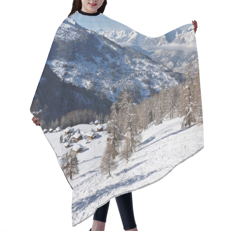 Personality  Swiss Alps In Winter Hair Cutting Cape