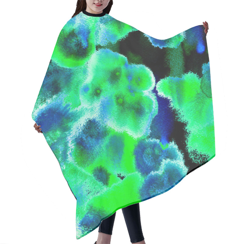 Personality  Tie Dye Pattern. Surreal, Psychedelic Wet Paint.  Hair Cutting Cape