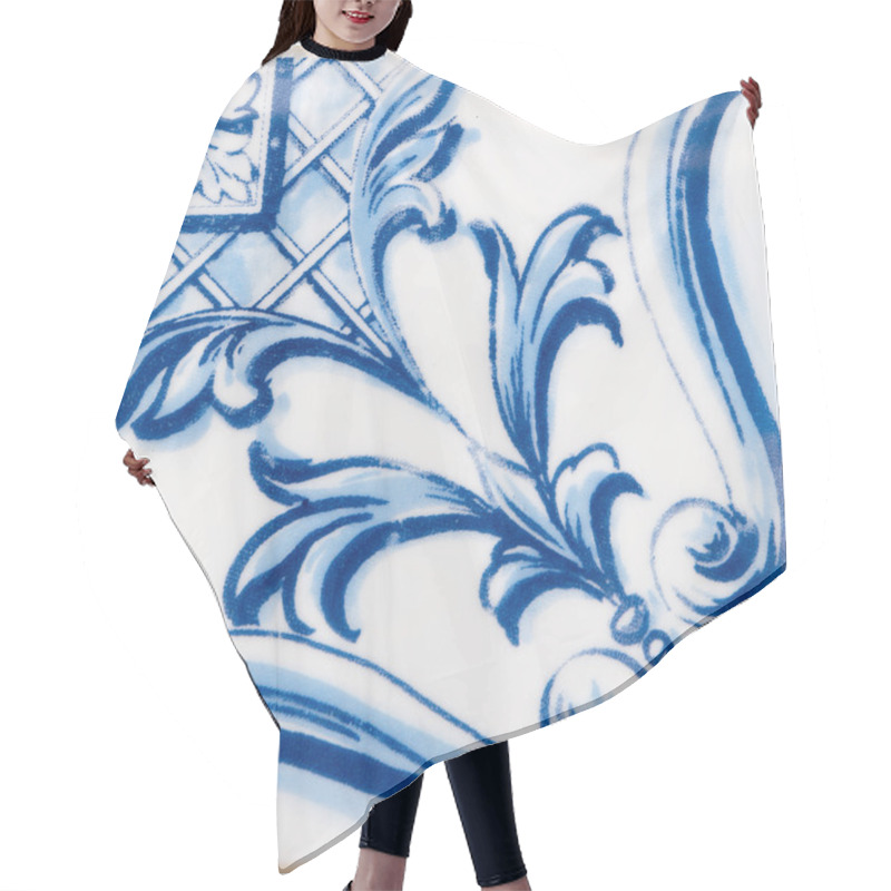 Personality  Traditional Portuguese Glazed Tiles Hair Cutting Cape