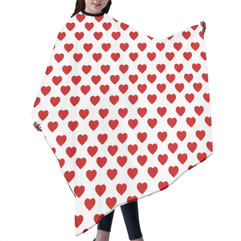 Personality  Red Hearts On The White Backgound Hair Cutting Cape