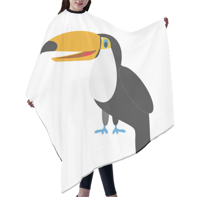 Personality  Cute Cartoon Toucan Vector Illustration Hair Cutting Cape